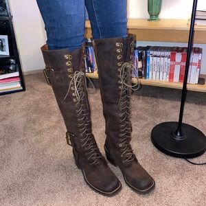 Jeffrey Campbell Lace Up Leather Tamara Boots